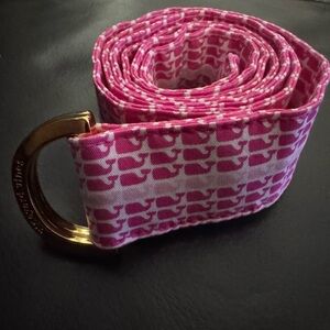 Vineyard Vines Signature Whale Pink D Ring  Belt Size M